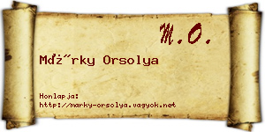 Márky Orsolya névjegykártya